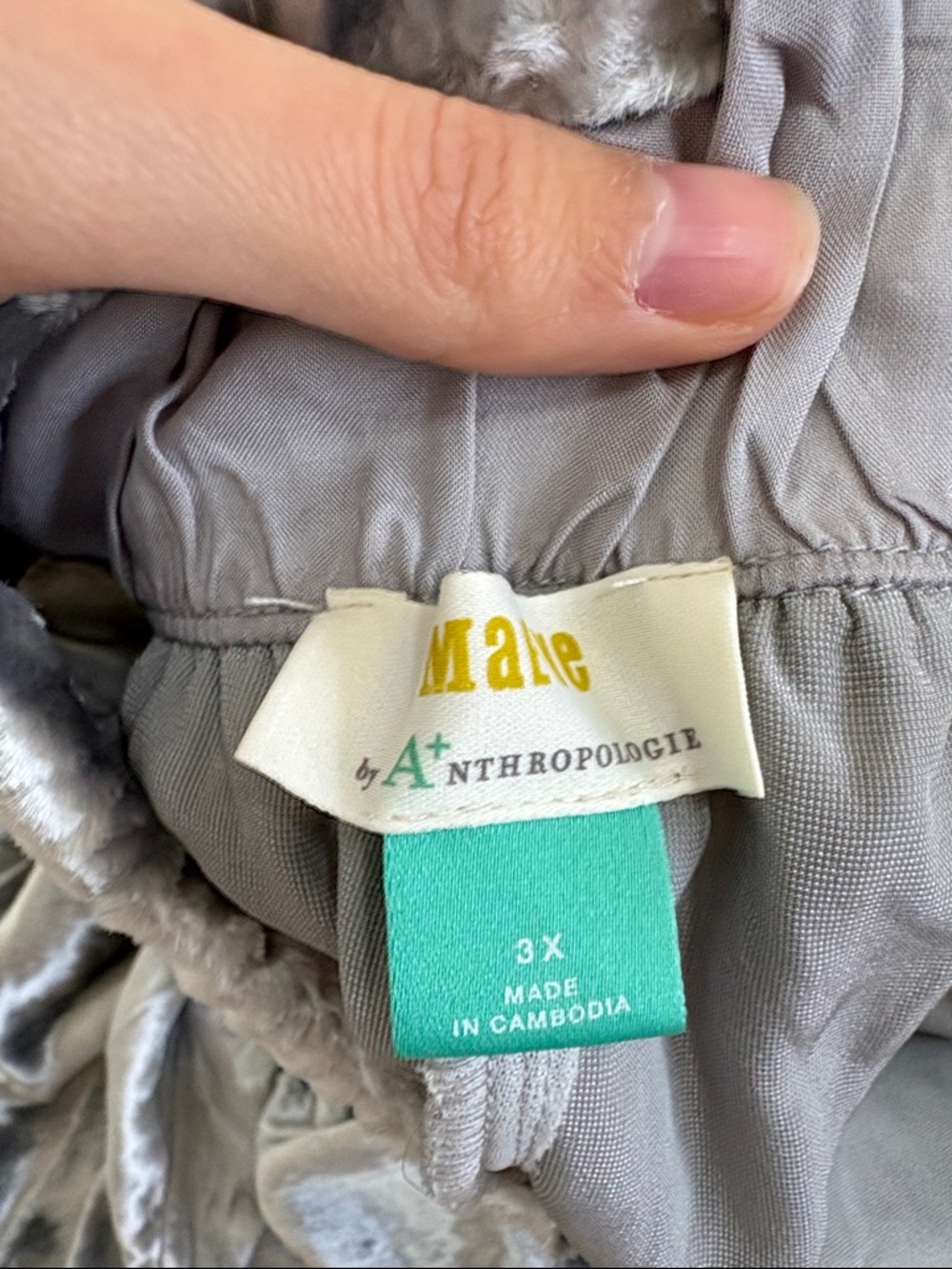 Anthropologie Maeve Anastacia Silver Velvet Pants - Picture 7 of 8